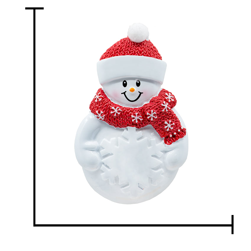 Snowman with Snowflake Personalized Christmas Ornament