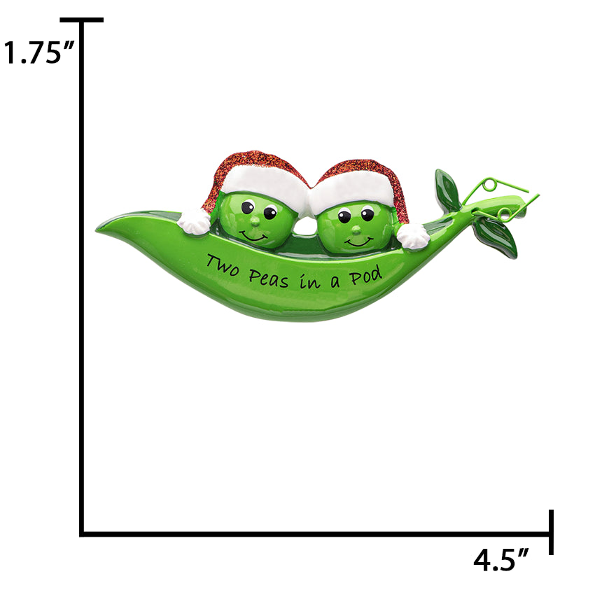 Personalized Peapod Couple Christmas Tree Ornament