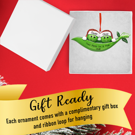 Personalized Peapod Couple Christmas Tree Ornament