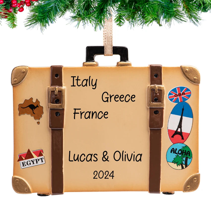 Personalized Travel Trunk Christmas Ornament