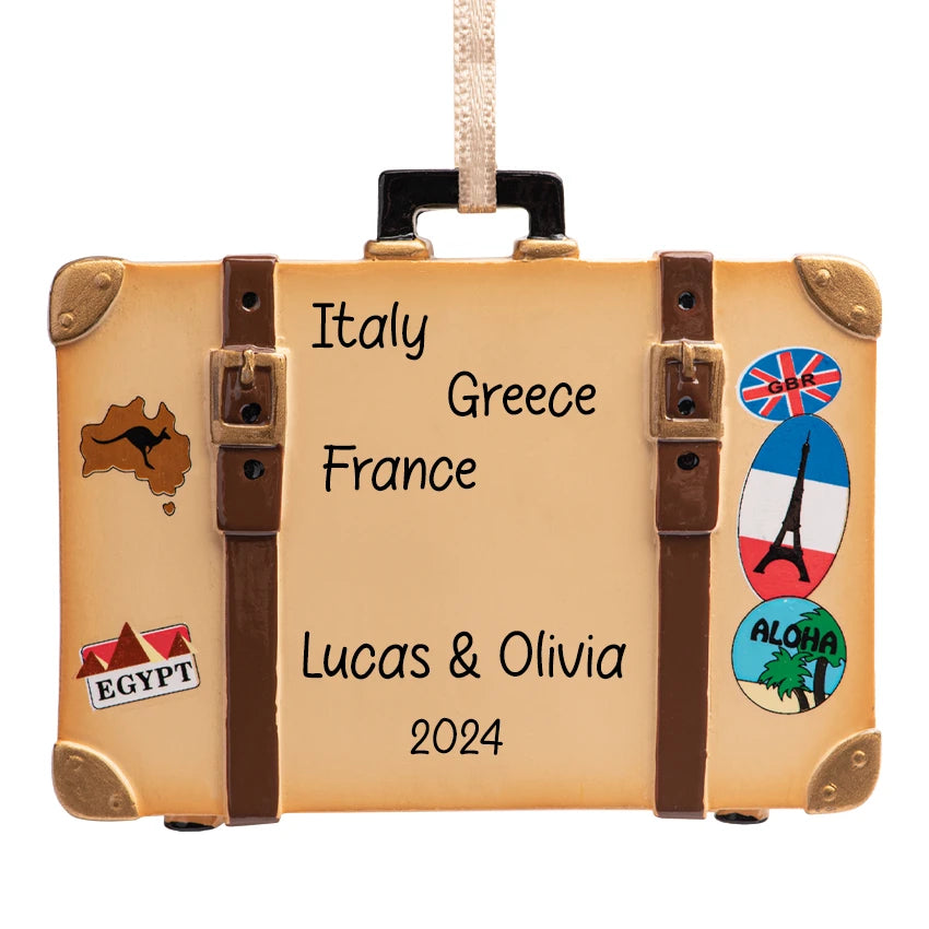 Personalized Travel Trunk Christmas Ornament