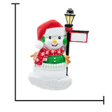 Snowman with Light Post Personalized Christmas Ornament