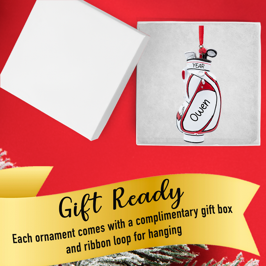 Personalized Golf Bag and Irons Christmas Ornament