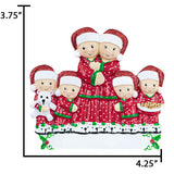 Personalized Pajama Family of 6 Christmas Ornament