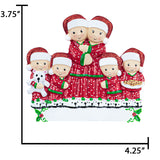 Personalized Pajama Family of 6 Christmas Ornament