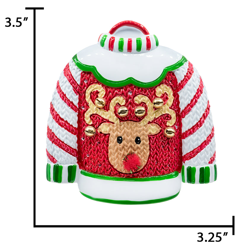 Personalized Ugly Sweater Christmas Ornament