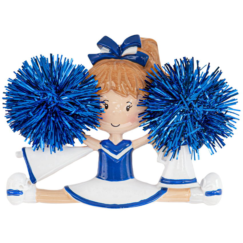 Personalized Christmas Cheerleader Ornament - Blue 2025