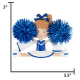 Personalized Christmas Cheerleader Ornament - Blue 2026