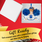 Personalized Christmas Ornament - Cheerleader Blue 2025 in gift box