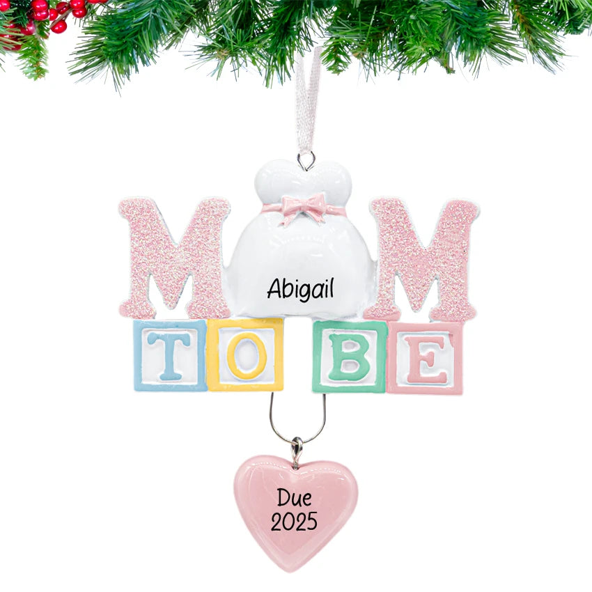 Personalized Mom to Be Christmas Ornament - Gift for Expecting Pregnant Mother