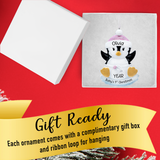 Personalized Baby Girl Penguin Ornament - Baby's First Christmas Gift