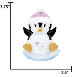 Personalized Baby Girl Penguin Ornament - Baby's First Christmas Gift