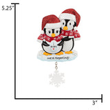 Personalized Expecting Christmas Ornament - Penguin Family