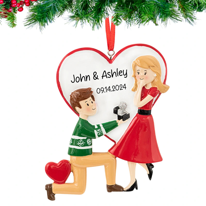 Personalized Our First Christmas Engaged Ornament