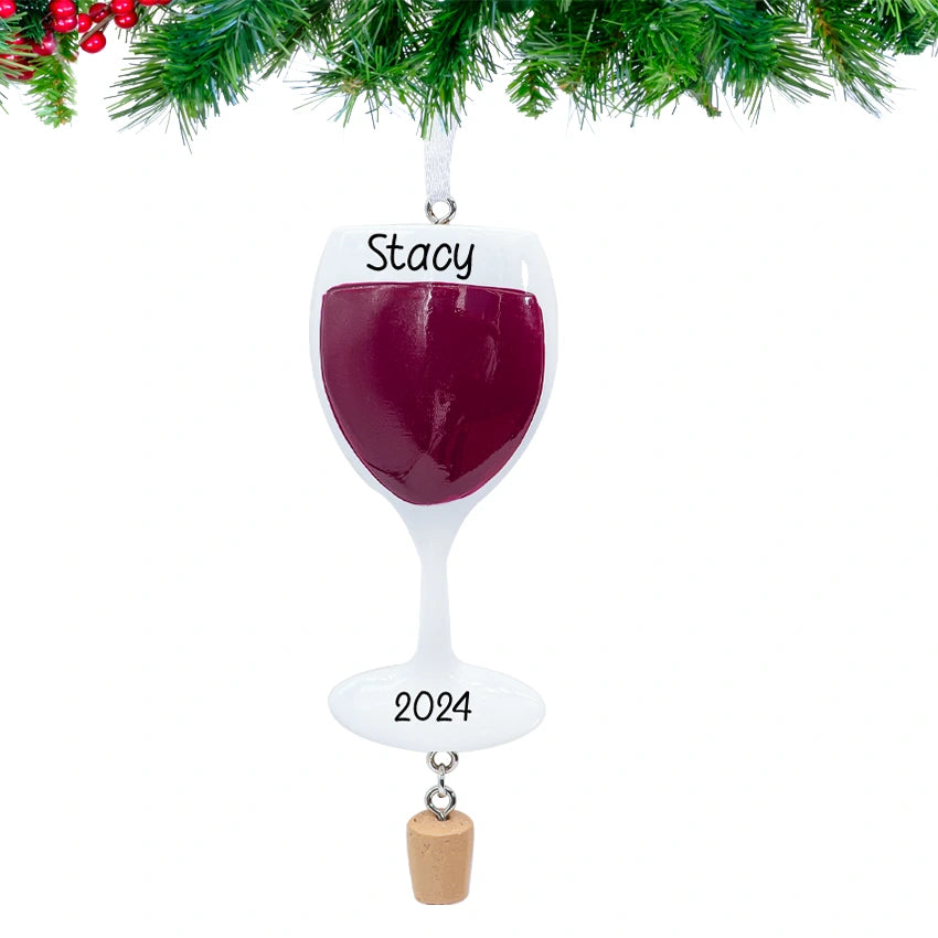 Personalized Wine Christmas Ornament