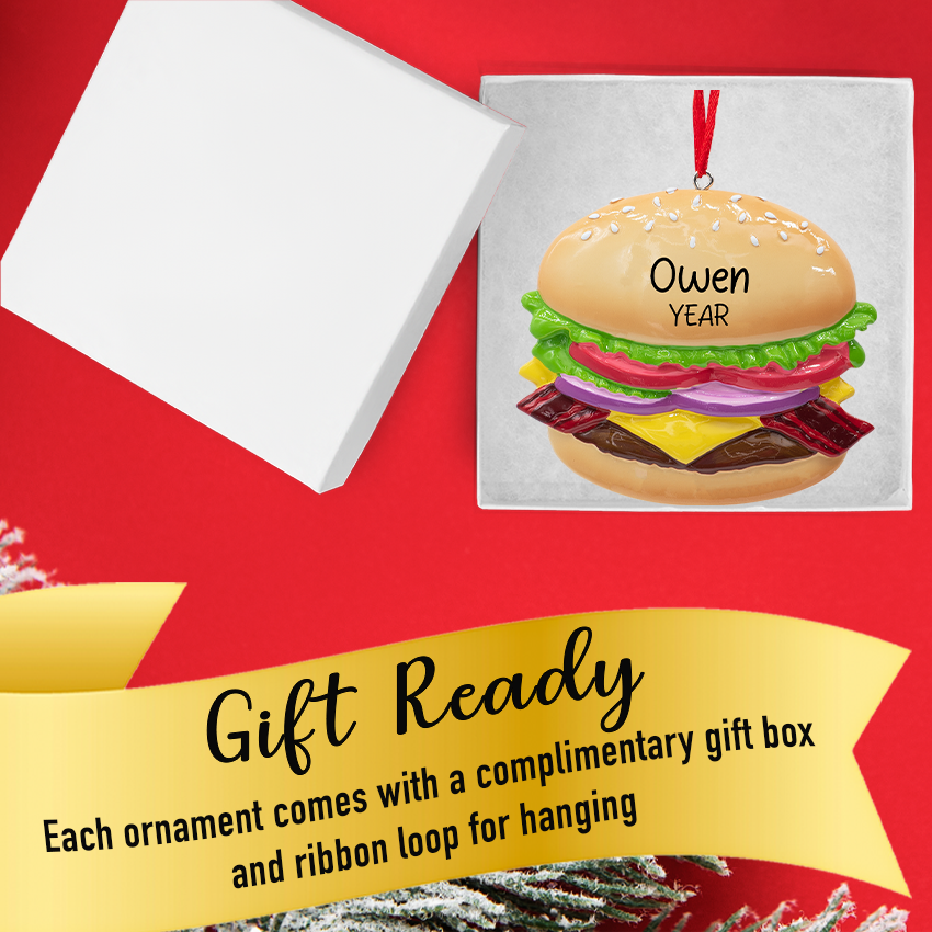 Personalized Burger Christmas Ornament