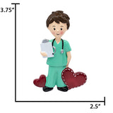 Personalized Male Nurse in Scrubs Christmas Ornament