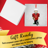 Personalized Football Player Boy Christmas Ornament