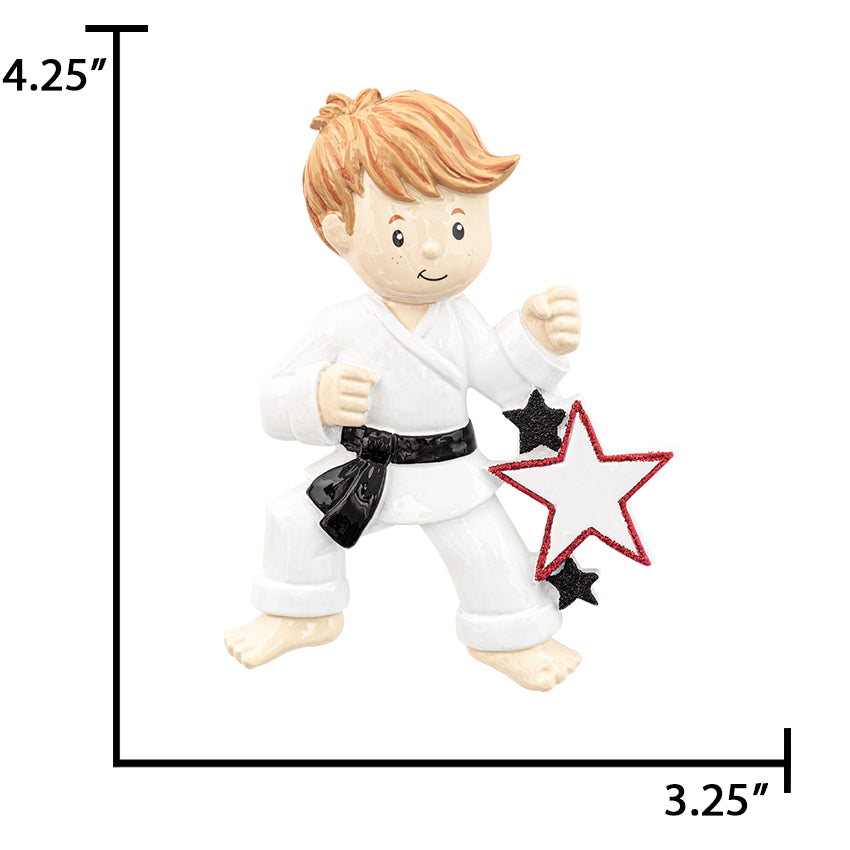 Personalized Karate Boy Christmas Ornament 2025
