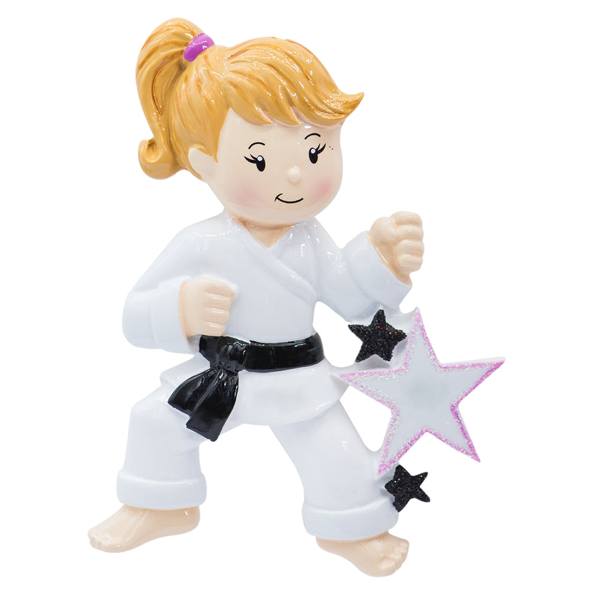 Personalized Karate Girl Christmas Ornament 2025