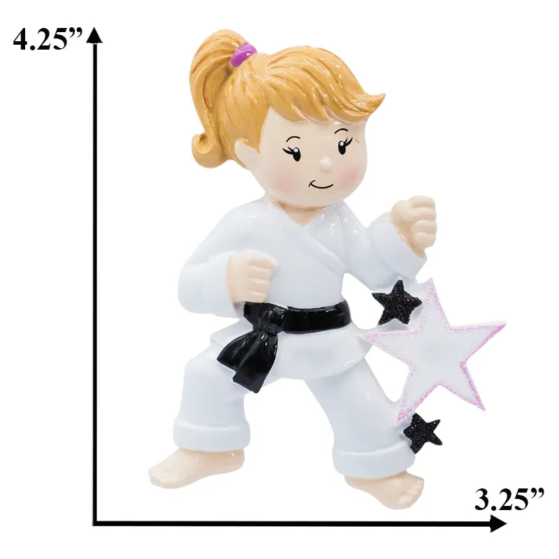 Personalized Karate Girl Christmas Ornament