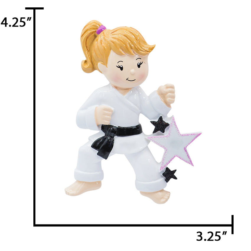 Personalized Karate Girl Christmas Ornament 2025