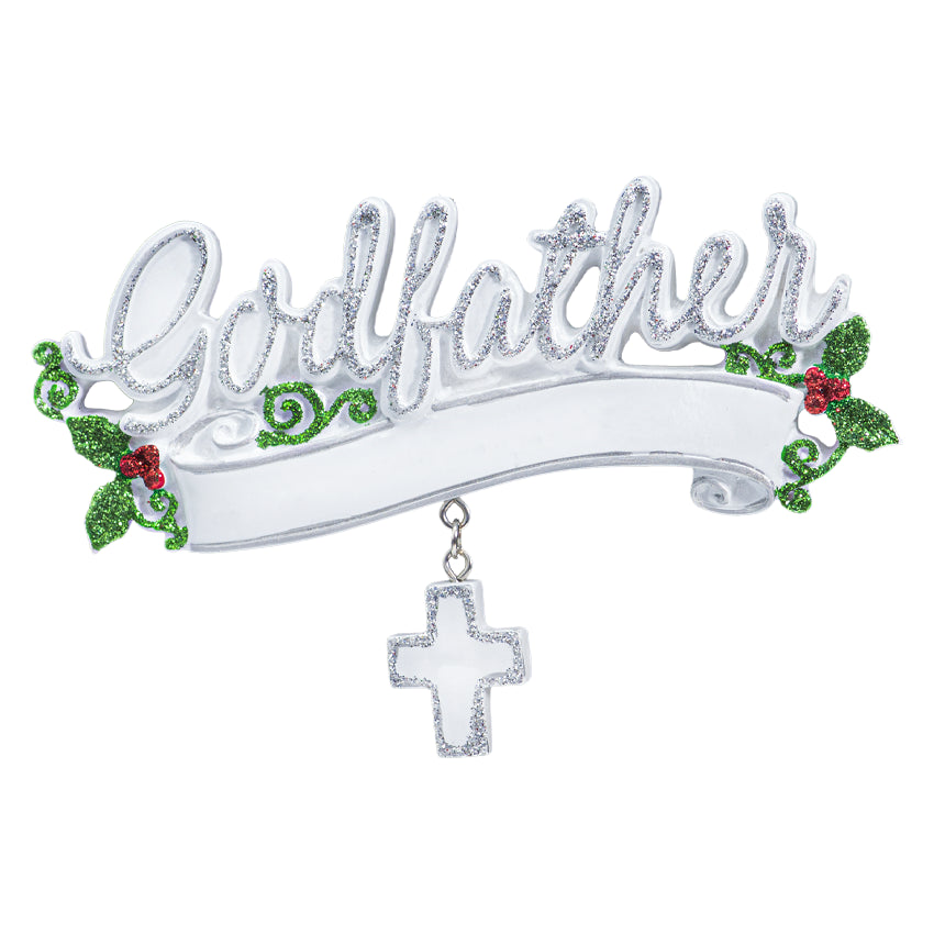 Personalized Godfather Christmas Ornament - Baptism Gift from Godchild