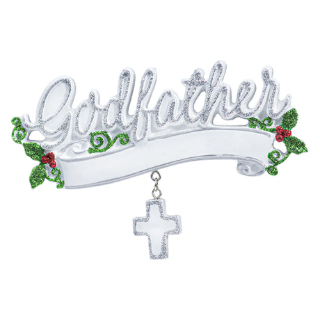 Personalized Godfather Christmas Ornament - Baptism Gift from Godchild
