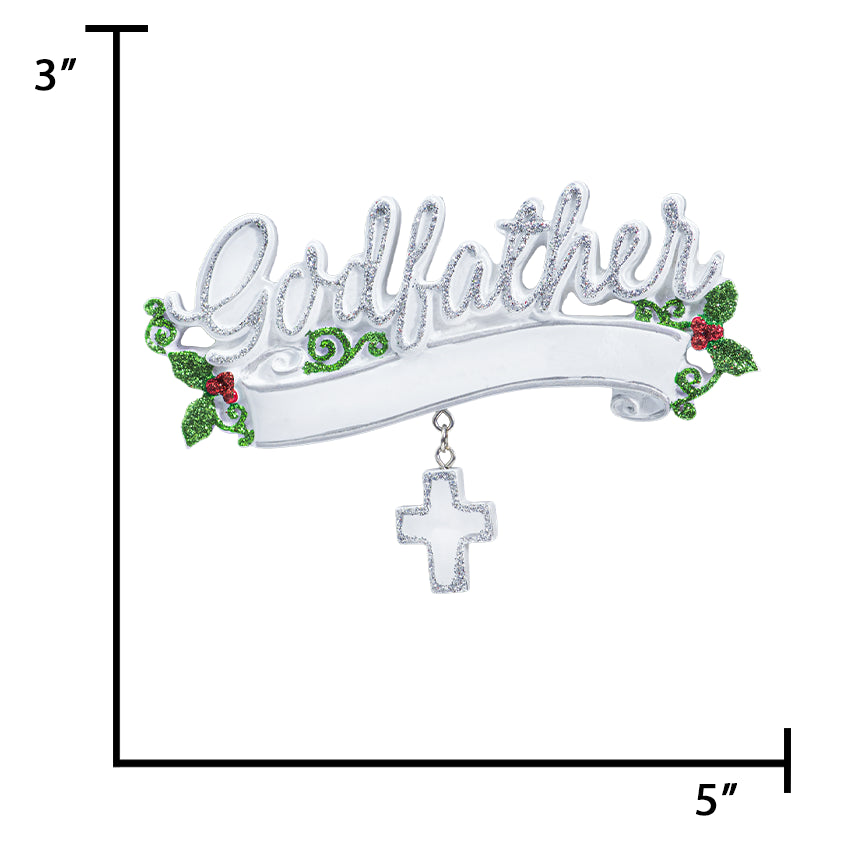 Personalized Godfather Christmas Ornament - Baptism Gift from Godchild