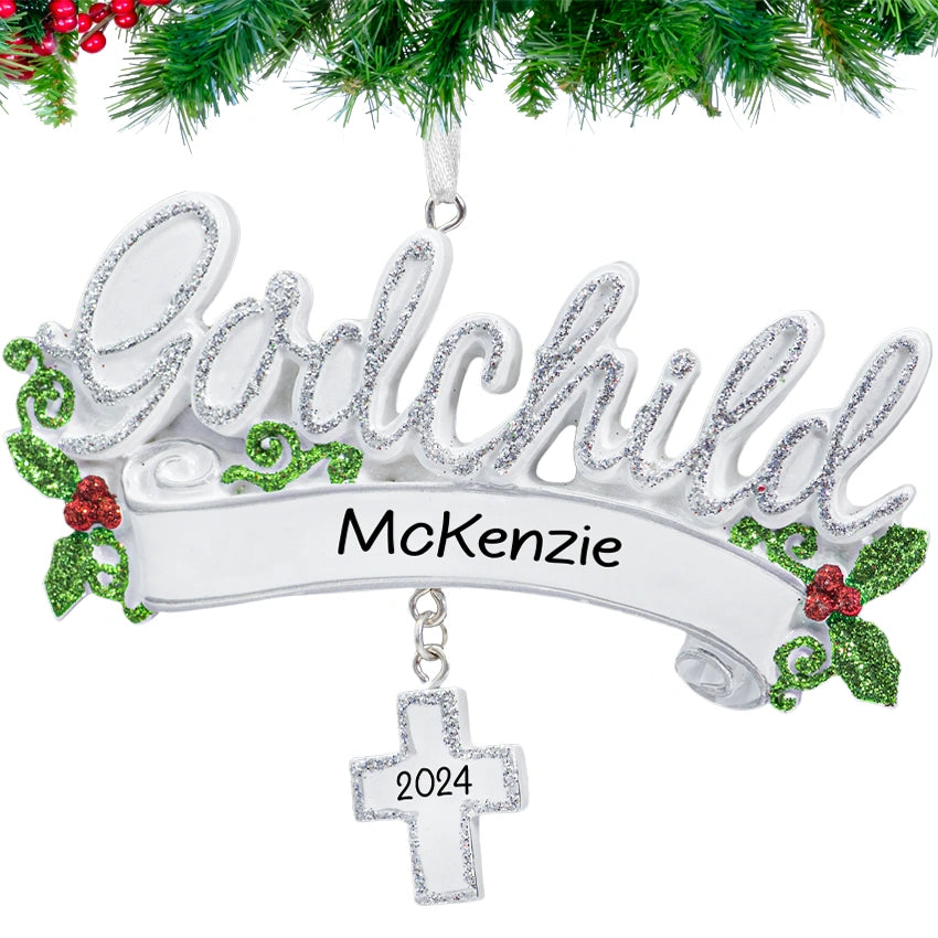 Personalized Godchild Christmas Ornament