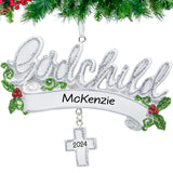 Personalized Godchild Christmas Ornament