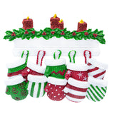 Personalized Mitten Family of 10 Christmas Ornament