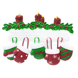 Personalized Mitten Family of 5 Christmas Ornament