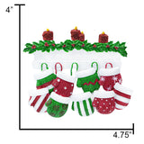 Personalized Mitten Family of 9 Christmas Ornament