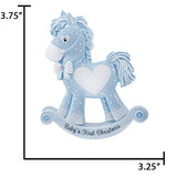 Personalized Baby's First Christmas Ornament Boy Rocking Horse