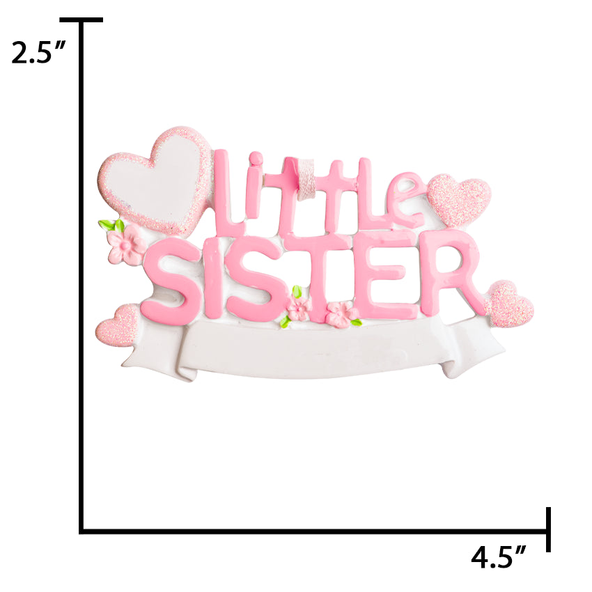 Personalized Little Sister Christmas Ornament