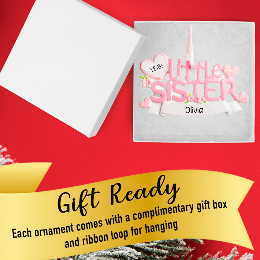 Personalized Little Sister Christmas Ornament