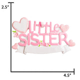 Personalized Little Sister Christmas Ornament