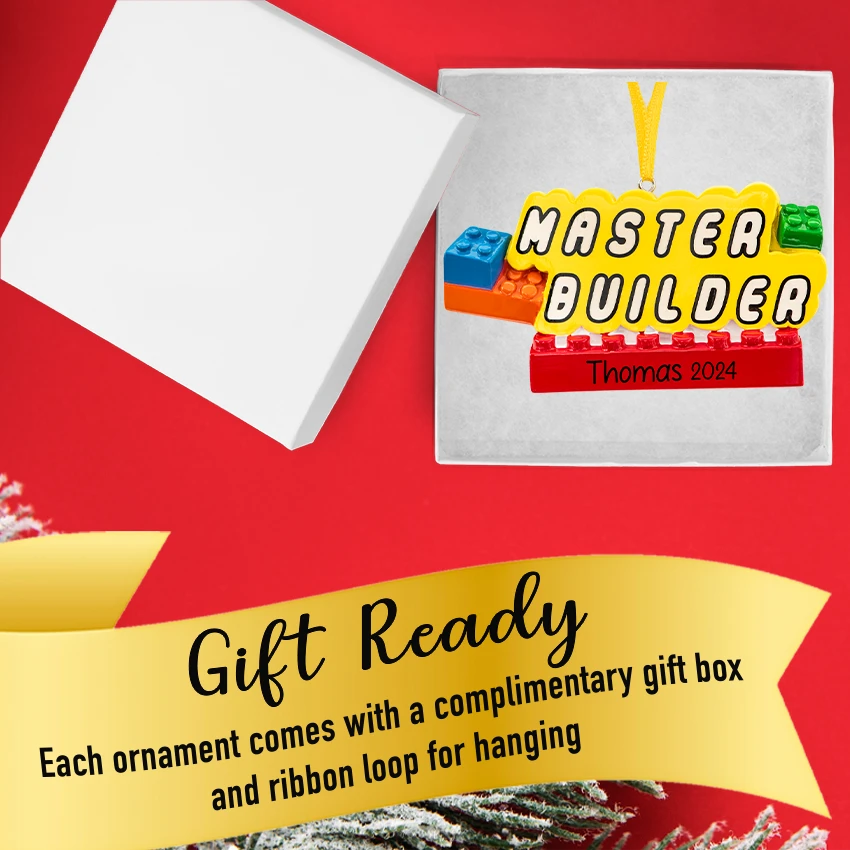 Personalized Master Builder Christmas Ornament