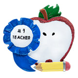 Personalized #1 Teacher Christmas Ornament - Best Great Teacher Gift