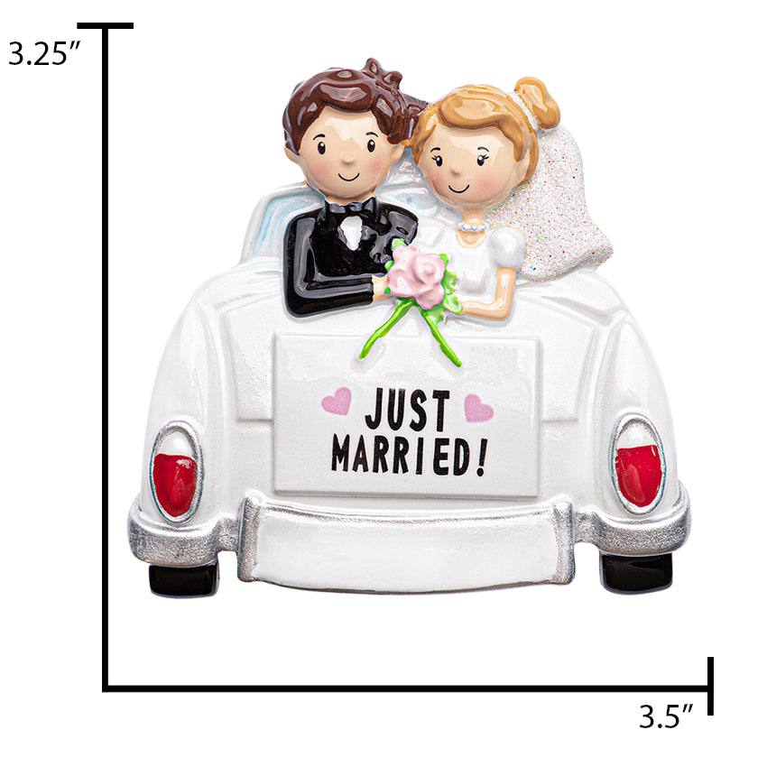 Personalized Wedding Car Christmas Ornament