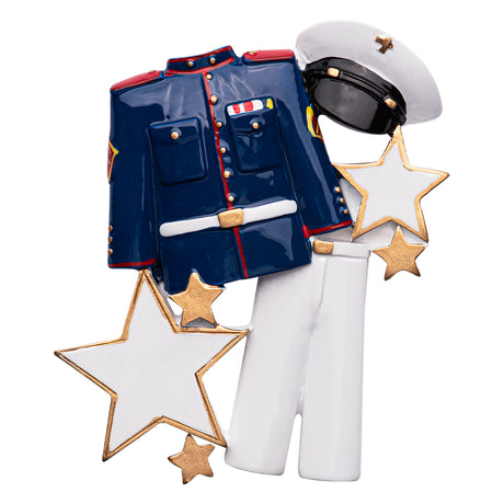 Personalized Marine Uniform Christmas Ornament