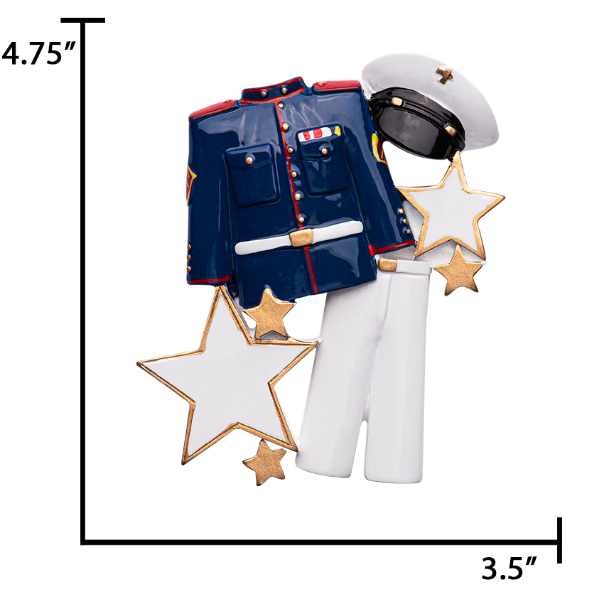 Personalized Marine Uniform Christmas Ornament