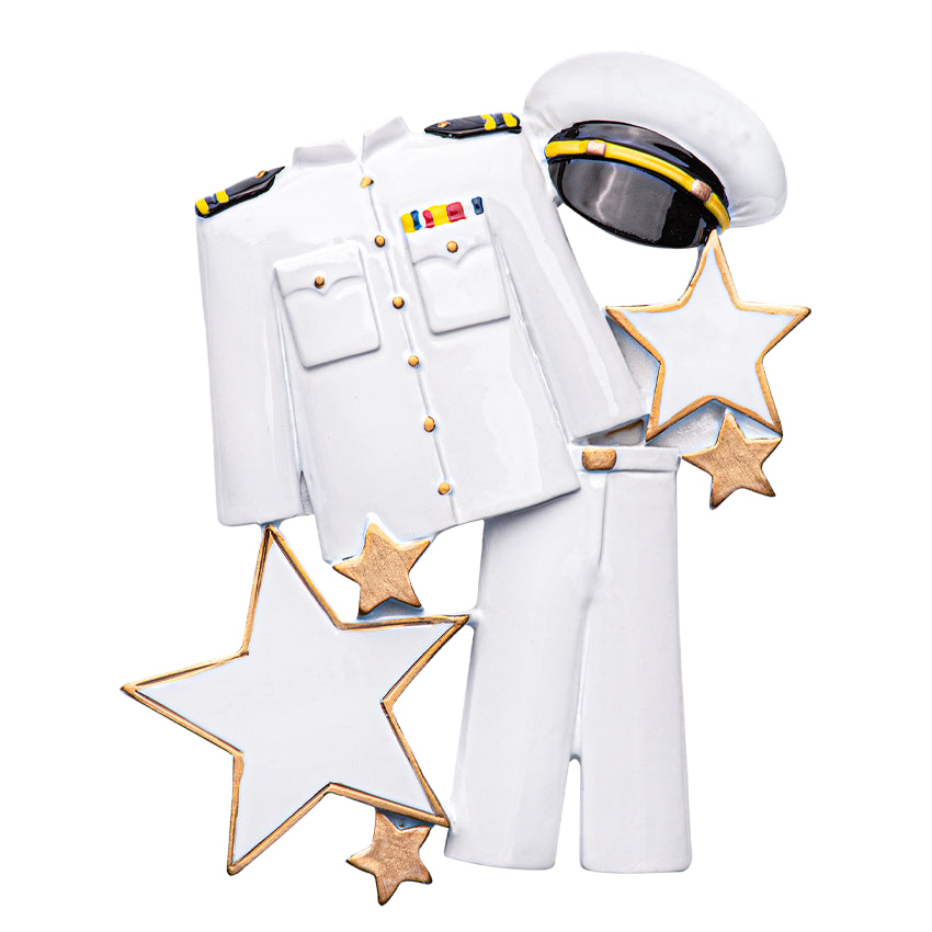 Personalized Navy Uniform Christmas Ornament