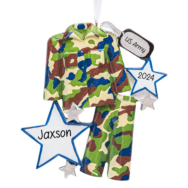 Personalized Military Uniform Christmas Ornament