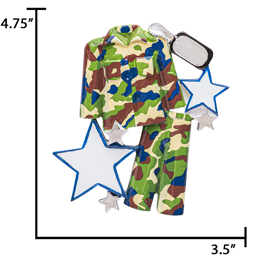 Personalized Military Uniform Christmas Ornament