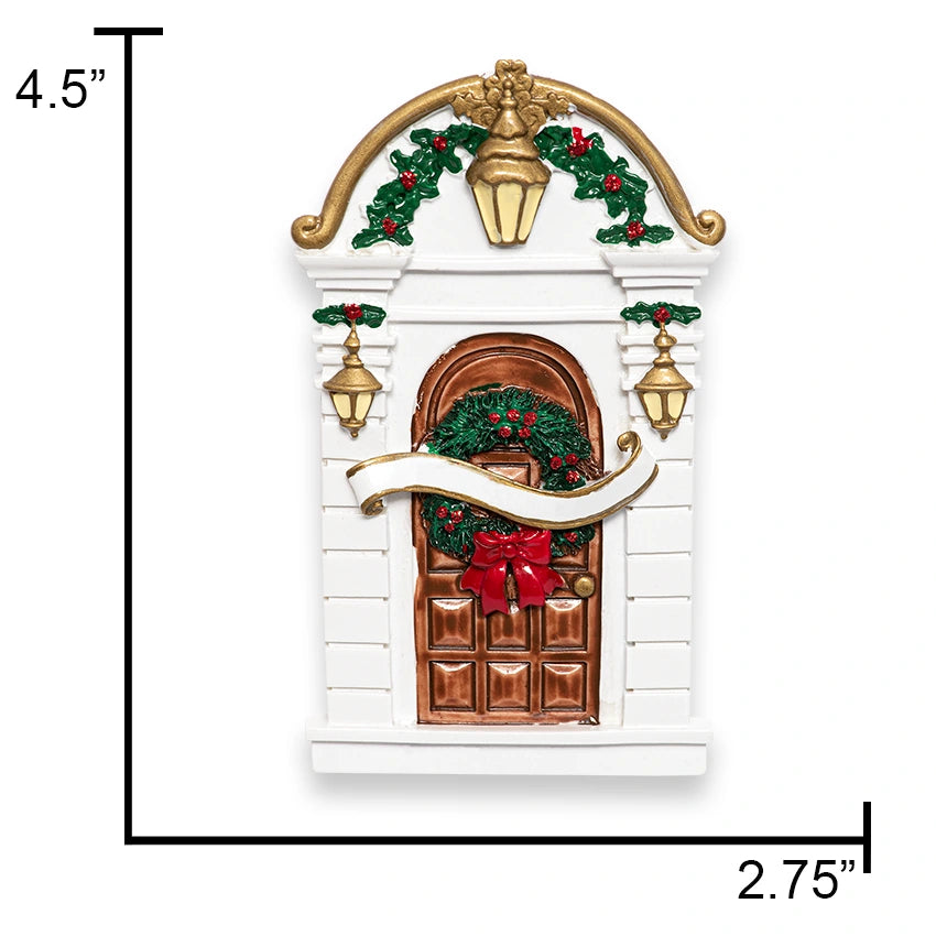 Personalized New Home / Holly Door Christmas Ornament