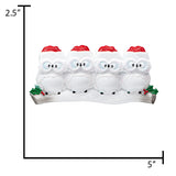 Personalized Wise Owl Family of 4 Christmas Tree Ornament