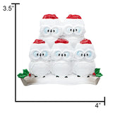 Personalized Wise Owl Family of 5 Christmas Tree Ornament