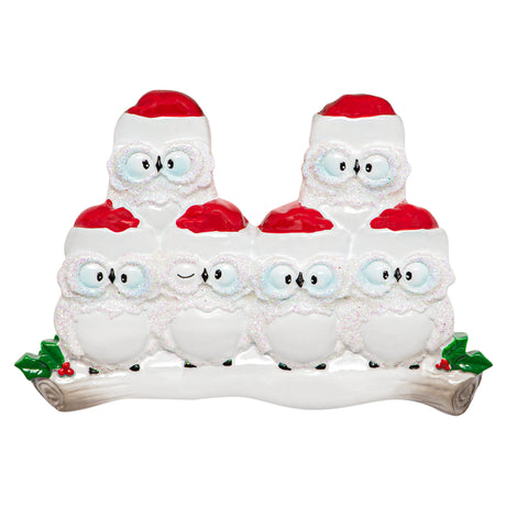 Personalized Wise Owl Family of 6 Christmas Ornament 2025